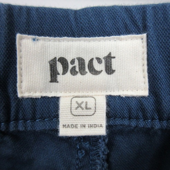 Pact Lounge Pants Men XL Blue Organic Cotton Elastic Waist Drawstring Casual 356 - Picture 3 of 11